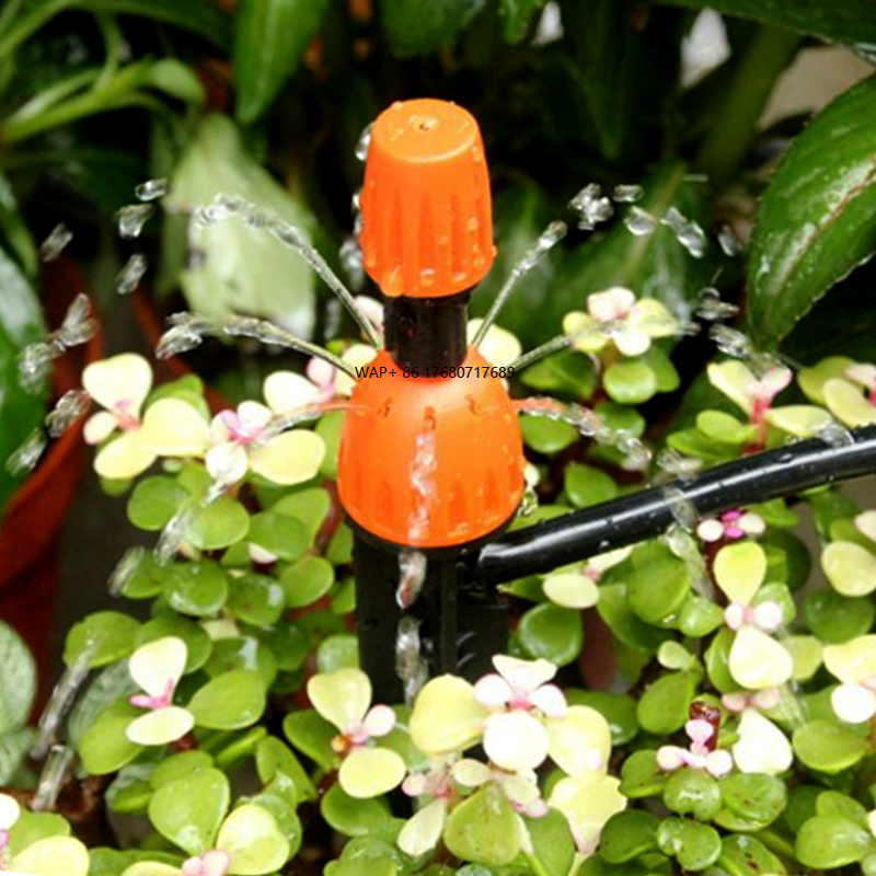 Drip Irrigation Kit - Verstelbare 8 Outlets Sproeier Druppelaar 1/4