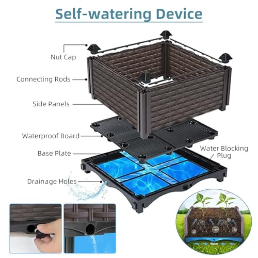 Zelfwaterende verhoogde plante - Self-Watering Planter recensie en prijs